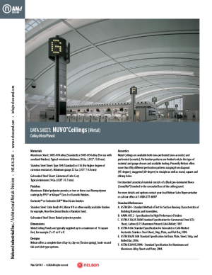 NUVO Ceilings Sample Sheet