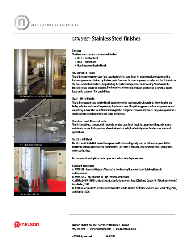 Stainless Steel Finishes